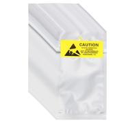 sourcing map 200 Pcs Anti Static Bags 2.4" x 4.5" Resealable ESD Shielding Bag with Labels for Hard Drive HDD SSD Electronic Device Motherboards, Silver