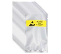 sourcing map 200 Pcs Anti Static Bags 3.1" x 5.9" Open Top with Hole ESD Shielding Bag with Labels for Hard Drive HDD SSD Electronic Device Motherboards, Silver