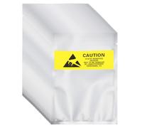 sourcing map 200 Pcs Anti Static Bags 3.5" x 5.3" Open Top ESD Shielding Bag with Labels for Hard Drive HDD SSD Electronic Device Motherboards, Silver