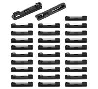sourcing map 200 Pcs Blank Name Tags with Pins 1.2 Inch Black Plastic Name Tag Pin Bulk DIY Engraved ID Badge Holders for Office Retail Stores Restaurant Workers