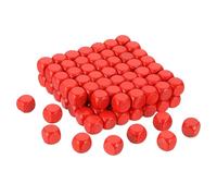 sourcing map 200 Pcs Blank Wooden Dice,10mm 6 Sided Wood Cube Unfinished Wooden Cube Rounded Corners Square Block for DIY Craft Projects, Red