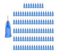 sourcing map 200 Pcs Blunt Tip Dispensing Needle, 22 Gauge Stainless Steel Dispensing Tips with Luer Lock 0.24" Plastic Blunt Dispenser Needle for Glue Oil Applicator, Blue