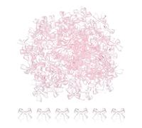 sourcing map 200 Pcs Bow Nail Charm, Cute Resin Bow Embellishments Mini 3D Clear Decoration Rhinestones Nail Art Supplies Phone Cases DIY Decoration for Women, Pink