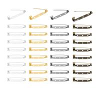 sourcing map 200 Pcs Brooch Pin Backs, Metal Bar Pins Backs Safety Clasp for DIY Crafts Name Tags Badges Corsage Jewelry Making(35mm, Silver/Gold/Bronze/Grey)