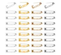 sourcing map 200 Pcs Brooch Pin Backs, Metal Bar Pins Backs Safety Clasp for DIY Crafts Name Tags Badges Corsage Jewelry Making(20mm, Silver/Gold/White K Gold/K Gold)