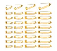 sourcing map 200 Pcs Brooch Pin Backs, Metal Bar Pins Backs Safety Clasp for DIY Crafts Name Tags Badges Corsage Jewelry Making(15/20/25/30mm, Gold)