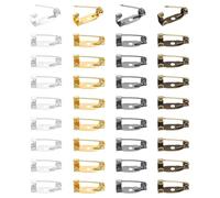 sourcing map 200 Pcs Brooch Pin Backs, Metal Bar Pins Backs Safety Clasp for DIY Crafts Name Tags Badges Corsage Jewelry Making(15mm, Silver/Gold/Bronze/Grey)