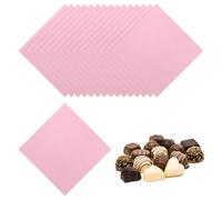 sourcing map 200 Pcs Candy Foil Wrappers, 7.87 x 7.87 Inch Aluminium Foil Chocolate Bar Square Wrappers for Tea Brownies DIY Packaging Wedding Party Decoration, Light Pink