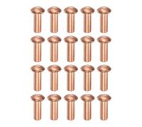 sourcing map 200 Pcs Copper Solid Rivets, 0.12"x0.31" Half Round Head Rivet Metal Fasteners for Electrical Applications, Leather DIY Craft Supplies (M3x8)
