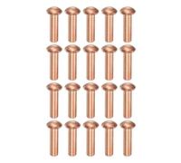 sourcing map 200 Pcs Copper Solid Rivets, 0.12"x0.39" Half Round Head Rivet Metal Fasteners for Electrical Applications, Leather DIY Craft Supplies (M3x10)