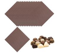 sourcing map 200 Pcs Foil Candy Wrappers(8x8cm), 3.1 x 3.1 Inch Chocolate Wrappers Square Candy Wrapping Papers for Food Packaging Wedding Tea Party Decoration, Brown