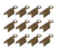 sourcing map 200 Pcs Fold Over Cord Ends, 10.2x2.5mm Ribbon Crimp Ends Cap, Clasp Tips for Leather Craft Jewelry Making DIY (Bronze)