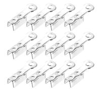 sourcing map 200 Pcs Fold Over Cord Ends, 8.1x1.2mm Ribbon Crimp Ends Cap, Clasp Tips for Leather Craft Jewelry Making DIY (White K)