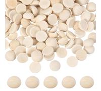 sourcing map 200 Pcs Half Wooden Beads, 0.8 Inch(20mm) Unfinished Natural Split Wood Balls, Wooden Half Sphere for Paint DIY Crafts Art Projects Party Decoration, Wood Color