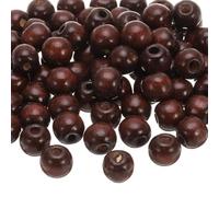 sourcing map 200 Pcs Large Hole Wooden Beads Hair Braid Beads, Unfinished Natural Barrel Wood Spacer Beads for Crafts Hair DIY Macrame Jewelry Making, Brown (14 x 13mm, 5mm Hole)