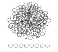 sourcing map 200 Pcs Open Jump Rings, 10mm Split Metal O Ring 1mm Thick Keychains Connector Ring for Jewelry Making DIY Necklaces Bracelet Earrings Craft Making, Gunmetal Black
