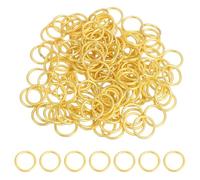 sourcing map 200 Pcs Open Jump Rings, 18mm Split Metal O Ring 2mm Thick Keychains Connector Ring for Jewelry Making DIY Necklaces Bracelet Earrings Craft Making, Mute Gold