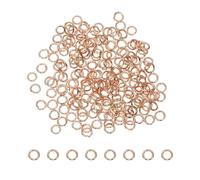 sourcing map 200 Pcs Open Jump Rings, 3mm Split Metal O Ring 0.5mm Thick Keychains Connector Ring for Jewelry Making DIY Necklaces Bracelet Earrings Craft Making, Rose Gold