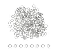 sourcing map 200 Pcs Open Jump Rings, 4mm Split Metal O Ring 0.7mm Thick Keychains Connector Ring for Jewelry Making DIY Necklaces Bracelet Earrings Craft Making, Silver Tone