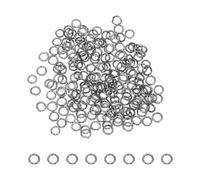 sourcing map 200 Pcs Open Jump Rings, 4mm Split Metal O Ring 0.7mm Thick Keychains Connector Ring for Jewelry Making DIY Necklaces Bracelet Earrings Craft Making, Gunmetal Black