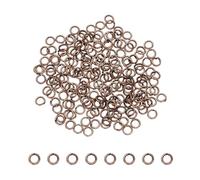 sourcing map 200 Pcs Open Jump Rings, 4mm Split Metal O Ring 0.7mm Thick Keychains Connector Ring for Jewelry Making DIY Necklaces Bracelet Earrings Craft Making, Copper