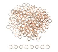 sourcing map 200 Pcs Open Jump Rings, 6mm Split Metal O Ring 0.7mm Thick Keychains Connector Ring for Jewelry Making DIY Necklaces Bracelet Earrings Craft Making, Rose Gold