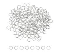sourcing map 200 Pcs Open Jump Rings, 6mm Split Metal O Ring 0.7mm Thick Keychains Connector Ring for Jewelry Making DIY Necklaces Bracelet Earrings Craft Making, Silver Tone