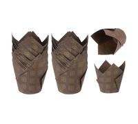 sourcing map 200 Pcs Tulip Baking Cups Cupcake Muffins Liners Paper Greaseproof Wrappers for Wedding Birthday Party Festivals Christmas, Coffee/Gold