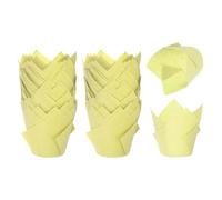 sourcing map 200 Pcs Tulip Baking Cups Cupcake Muffins Liners Paper Greaseproof Wrappers for Wedding Birthday Party Festivals Christmas, Yellow