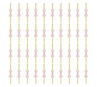 sourcing map 200 Pcs Twist Tie Bows, 3.15" Mini Bows Twisty Ties with Small Cute Dots Satin Ribbon for Lollipop DIY Crafts Baked Food Treat Bag Package, Light Pink