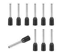 sourcing map 200 Pcs Wire Ferrule Connectors VE0308-28AWG Crimp Copper Ferrules Terminals Connector Insulated Cord End Terminal for Electrical Projects Industrial Chemical Industry, Black