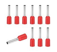 sourcing map 200 Pcs Wire Ferrule Connectors VE1510-16AWG Crimp Copper Ferrules Terminals Connector Insulated Cord End Terminal for Electrical Projects Industrial Chemical Industry, Red