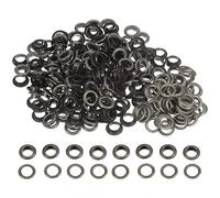 sourcing map 200 Set Color Round Grommets 10mm 7/16" Hole Metal Eyelets with Washers for Scrapbooking Shoes Clothes Leather Canvas, Dark Grey