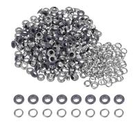 sourcing map 200 Set Color Round Grommets 5mm 3/16" Hole Metal Eyelets with Washers for Scrapbooking Shoes Clothes Leather Canvas, Grey