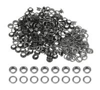 sourcing map 200 Set Color Round Grommets 6mm 1/4" Hole Metal Eyelets with Washers for Scrapbooking Shoes Clothes Leather Canvas, Dark Grey