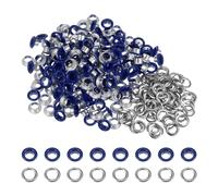 sourcing map 200 Set Color Round Grommets 6mm 1/4" Hole Metal Eyelets with Washers for Scrapbooking Shoes Clothes Leather Canvas, Dark Blue