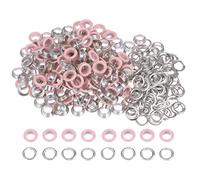 sourcing map 200 Set Color Round Grommets 8mm 1/3" Hole Metal Eyelets with Washers for Scrapbooking Shoes Clothes Leather Canvas, Pink