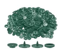 sourcing map 200 Set Plastic Snaps T5 Round Resin No-Sew Button Plastic Snap Fasteners Kit for Clothing Sewing Rain Coat Diapers Bibs Crafting, Dark Green