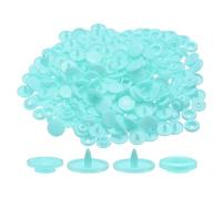 sourcing map 200 Set Plastic Snaps T5 Round Resin No-Sew Button Plastic Snap Fasteners Kit for Clothing Sewing Rain Coat Diapers Bibs Crafting, Lake Blue