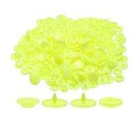 sourcing map 200 Set Plastic Snaps T5 Round Resin No-Sew Button Plastic Snap Fasteners Kit for Clothing Sewing Rain Coat Diapers Bibs Crafting, Neon Green