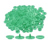 sourcing map 200 Set Plastic Snaps T5 Round Resin No-Sew Button Plastic Snap Fasteners Kit for Clothing Sewing Rain Coat Diapers Bibs Crafting, Light Green
