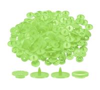 sourcing map 200 Set Plastic Snaps T5 Round Resin No-Sew Button Plastic Snap Fasteners Kit for Clothing Sewing Rain Coat Diapers Bibs Crafting, Green