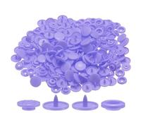 sourcing map 200 Set Plastic Snaps T5 Round Resin No-Sew Button Plastic Snap Fasteners Kit for Clothing Sewing Rain Coat Diapers Bibs Crafting, Purple