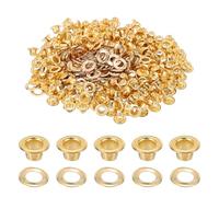 sourcing map 200 Sets Grommets Eyelets, 3mm Brass Self Backing Eyelets Metal Eyelet with Washers for Belts, Shoes, Clothes, Bead Cores, DIY Project, Gold Tone