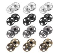 sourcing map 200 Sets Sewing Snap Buttons, 10mm Press Buttons Metal Snap Fasteners for Clothes DIY Crafts, Silver/Black/Bronze/Iron Grey