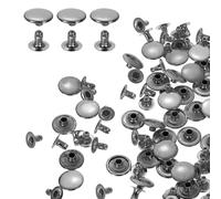sourcing map 200 Sets Single Cap Rivets 10mm Carbon Steel Round Head Snaps Studs Fasteners Tubular Metal Studs for Leather Craft Repairs Decoration, Gunmetal