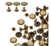 sourcing map 200 Sets Single Cap Rivets 12mm Carbon Steel Round Head Snaps Studs Fasteners Tubular Metal Studs for Leather Craft Repairs Decoration, Bronze