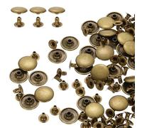 sourcing map 200 Sets Single Cap Rivets 15mm Carbon Steel Round Head Snaps Studs Fasteners Tubular Metal Studs for Leather Craft Repairs Decoration, Bronze