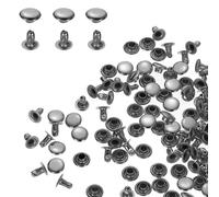 sourcing map 200 Sets Single Cap Rivets 7mm Carbon Steel Round Head Snaps Studs Fasteners Tubular Metal Studs for Leather Craft Repairs Decoration, Gunmetal