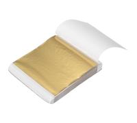 sourcing map 200 Sheet Gold Leaf Sheets, 3.3"x3.7" Imitation Gold Foil Sheets Variegated Booklet Paper for Crafts, Picture Frames, Nails and DIY Arts Decoration,A Gold